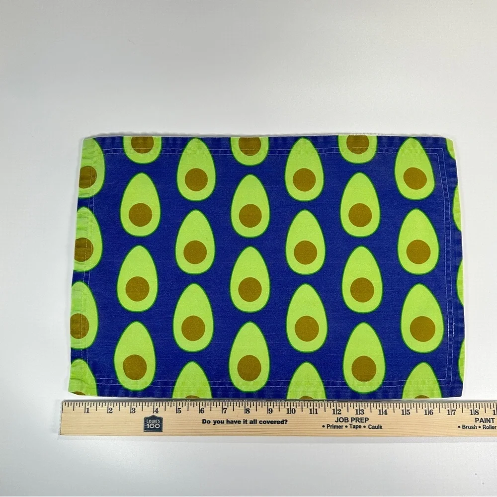 Spoonflower Linen Cotton Avocado Print Placemats Set of 12 Green Modern Heritage